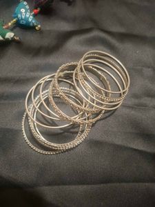 Oxidised Metal Bangle Set
