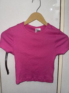 Ribbed Crop Top - Pink