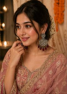 Exquisite Pink Stone & Silver Earrings