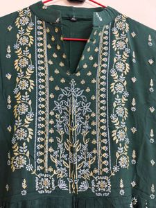 Beautiful Green Embroidered Kurta
