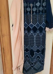 Navy Blue Embroidered Salwar Kameez