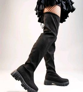 Black Thigh High Boots