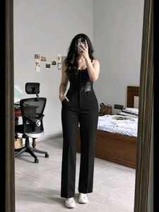 Chic Black + Beige Trousers