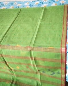 BRAND NEW Thread work golden checks cotton saree