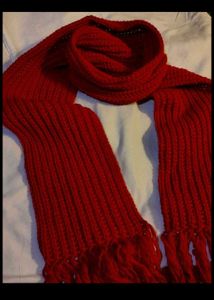 Mikasa Stylish Red Knit Scarf