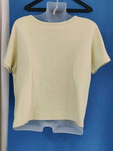 Pale Yellow Basic T-Shirt
