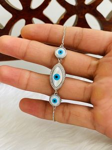 Beautiful Eyes👁️ Bracelet 925 Silver (wt6.640g)