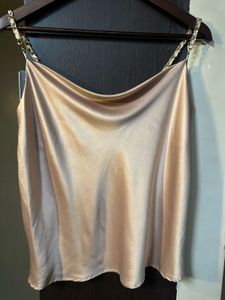 Satin Cami Top with Chain Straps