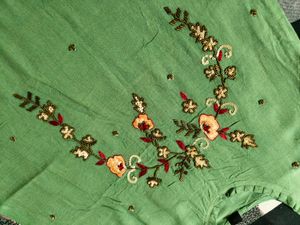 Green Embroidered Kurta