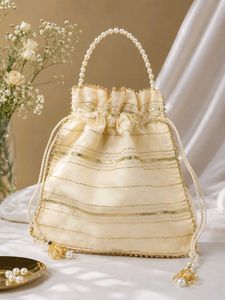 Elegant Pearl Handle Potli Bag