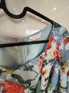 Floral Print Blue Playsuit