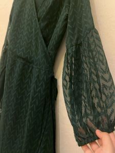 Emerald Green Wrap Dress