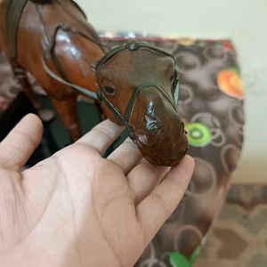Vintage Leather Horse Figurine