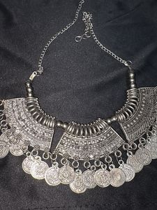 Bohemian Oxidized Silver Necklace