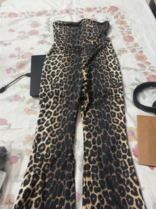Leopard Print Strapless Jumpsuit
