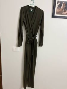 Olive Green Wrap Jumpsuit