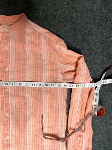 Y2K Chinese neck striped full sleeve shirt