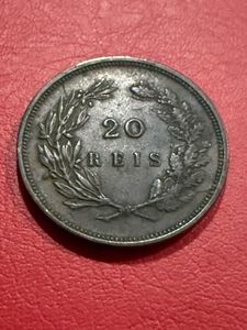 Portugal 1892 20 Reis bronze coin King Ca
