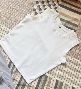 White Ribbed Sleeveless Crop Top