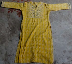 Yellow Floral Kurti