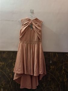 Chic Peach High Neck Dress