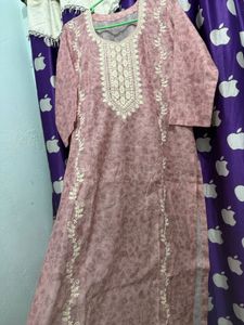 Elegant Pink Floral Kurti Set