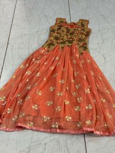 Beautiful Peach Gown with Embellished Bodice