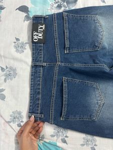 Distressed Hem Wide Leg Jeans
