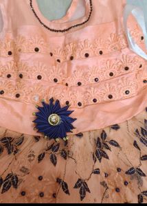 Elegant Peach Party Dress