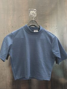 Navy Blue Crop Top