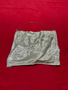 Shein Silver Tie Back Top