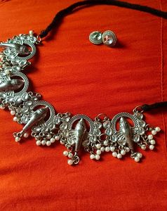Boho Elephant Choker Necklace+free studs