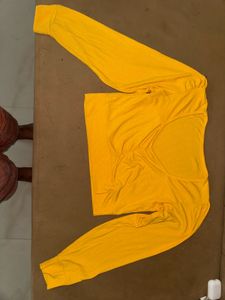 Stylish Yellow Ruched Crop Top