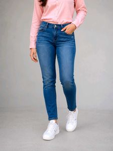 Trendy Unisex Blue Slim Fit Jeans