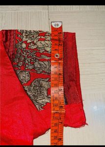Elegant Cream &amp; Red Silk Saree