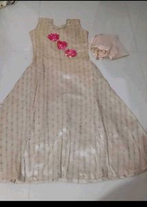 Elegant Ethnic Gown with Floral Embellishments