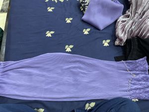 Lavender Kurta coord Set with Pearl Embellishments