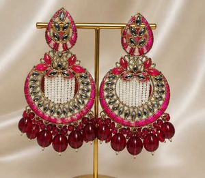Exquisite Pink &amp; Red Dangle Earrings
