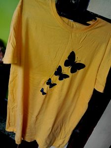 Yellow Butterfly Print Tee