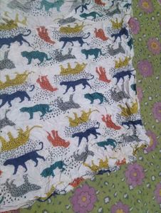 Cute Animal Print Smocked Crop Top