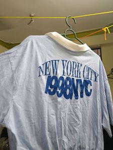 Light Blue "NYC 1998" Collared Top