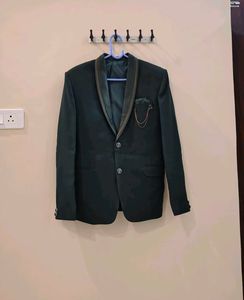 Elegant Dark Green 3-Piece Men's Suit Set