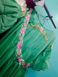 Stunning Green Embroidered Ethnic Gown