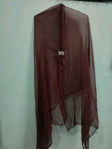 Elegant Maroon Dupatta with Embellishments