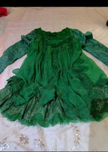 Emerald Green Lace Christmas Top