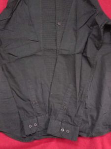 Stylish Black Shirt with front frill pattern