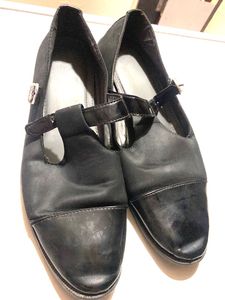 Black Leather Mary Jane Shoes