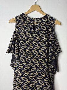 Elegant Cold Shoulder Print Dress