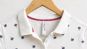 White Polo T-Shirt with Floral Print