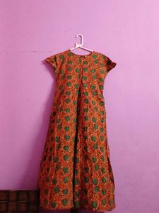 Brown  Printed Maxi Dress